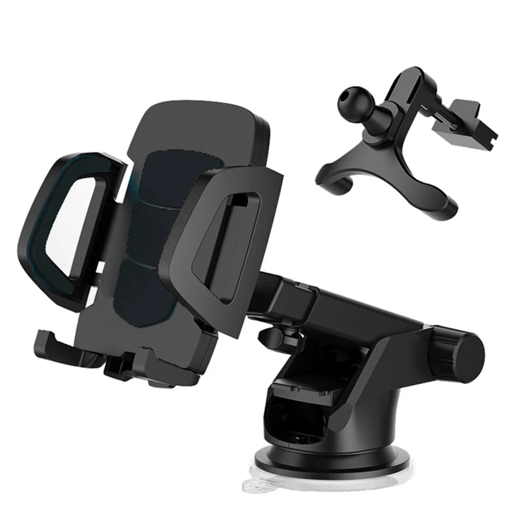 Metal Phone Holder Strong Suction Cup Compatible 53-83Mm Smartphones 29Cm Extendable Desk Car Mount with 360 Rotation for Office