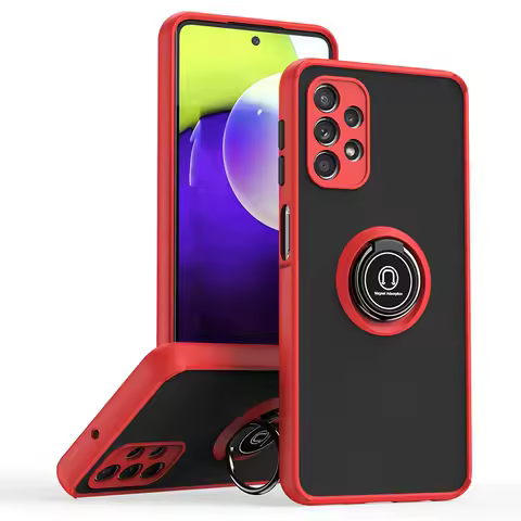 Matte Anti-fall Phone Case For Samsung Galaxy A13 A22 A32 A42 A52 A82 F52 F62 M62 4G 5G S20 Plus Ultra FE With Ring Stand Cover