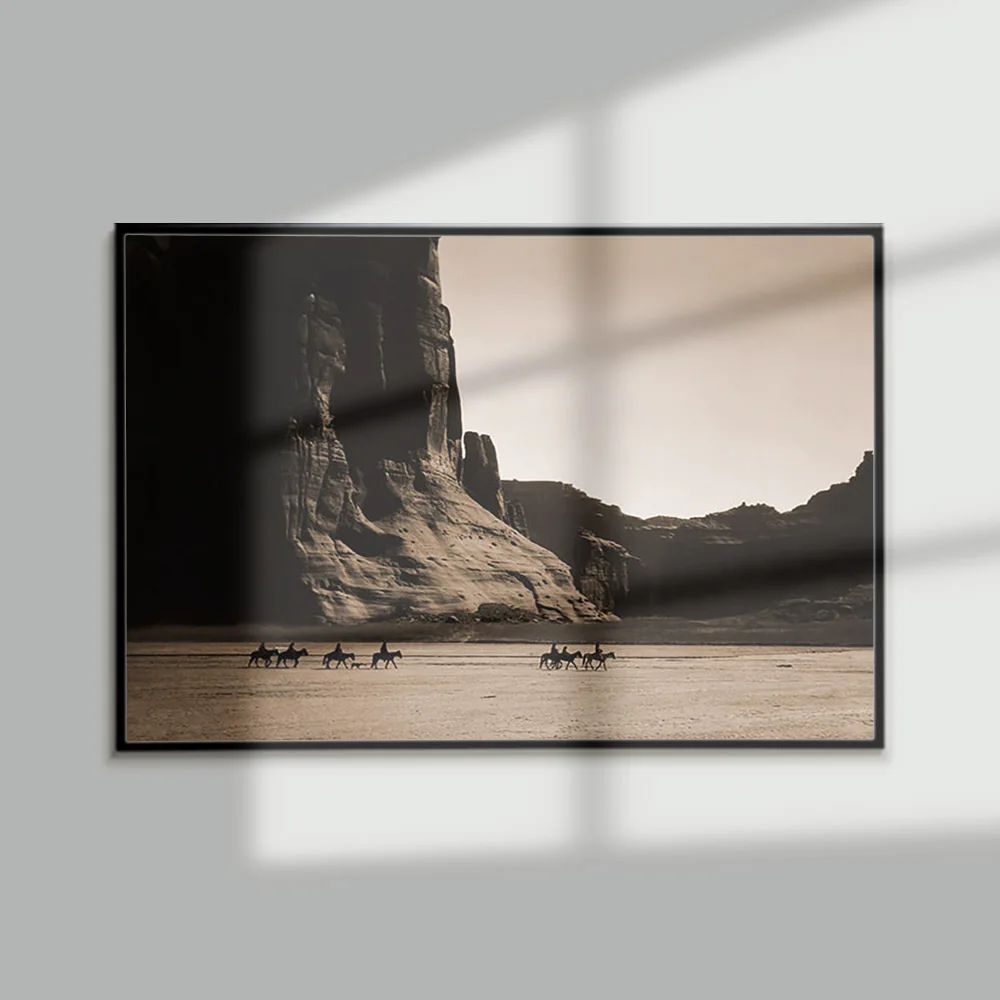 Póster fotográfico Vintage De Edward Curtis, Navajo Riders In Canyon De Chelly, lienzo impreso, pintura, cuadro decorativo De pared nativo americano