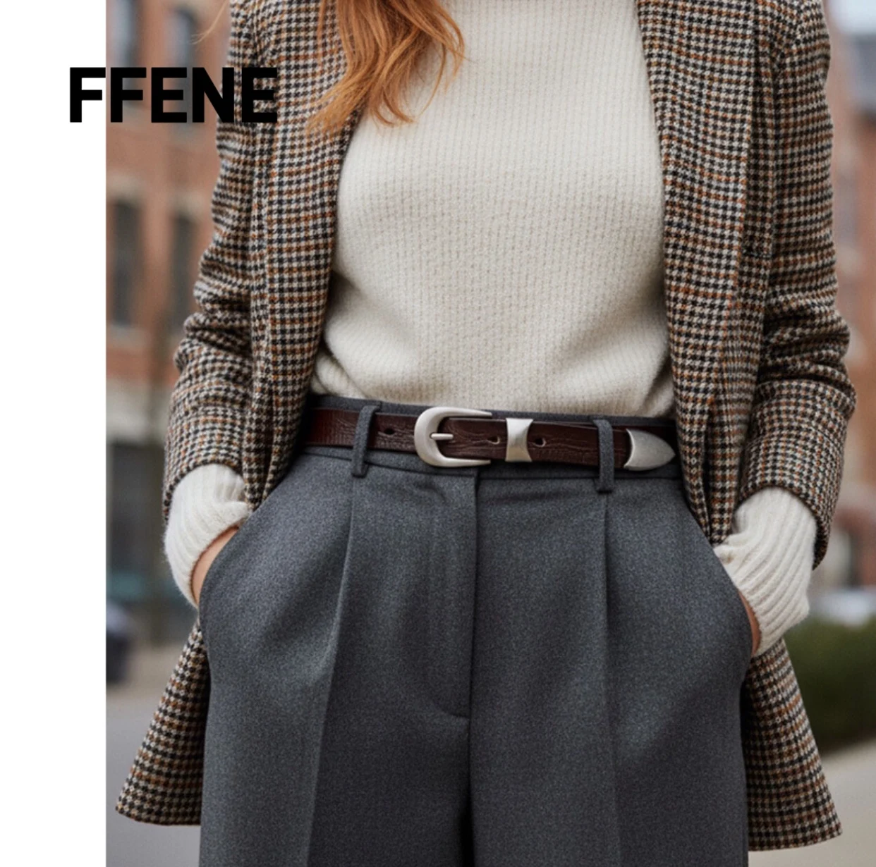 

[Taste] First-layer cow leather retro silver buckle belt women's high-end decoration jeans belt European and American waist belt