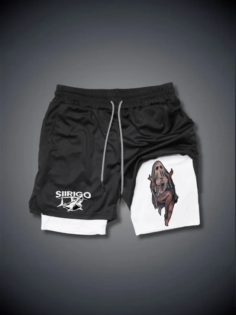 2024Berserk شورت رياضي رجالي 2 في 1، شورت جري سريع الجفاف، شورت للتدريب على اللياقة البدنية في صالة الألعاب الرياضية واللياقة البدنية للرجال #5