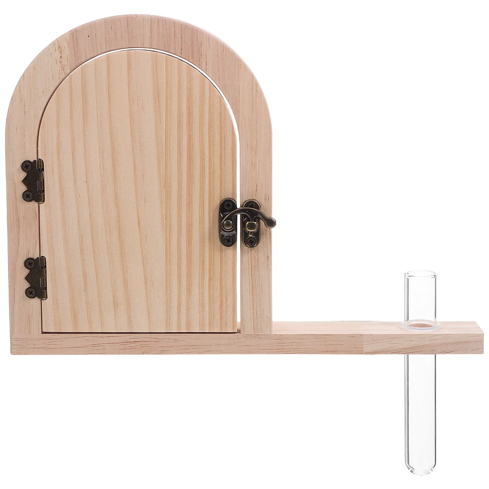 

Fairy Door Outlet Cover Rustic Wood Wall Mounted Test Tube Vase Decorative Socket Safety Plug Kids Room Nursery Playroom