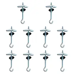 10 Pcs M5x9cm Plasterboard Ceiling Hooks Spring Toggle Bolt Hooks Ceiling Hangers for Precast Slab Drywall Cavity Wall Board