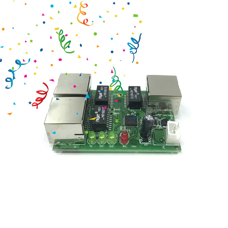 Scatola di cablaggio di rete a basso costo estensione della distanza di conversione dati Mini Ethernet 3 porte 10/100Mbps modulo switch rete splitter