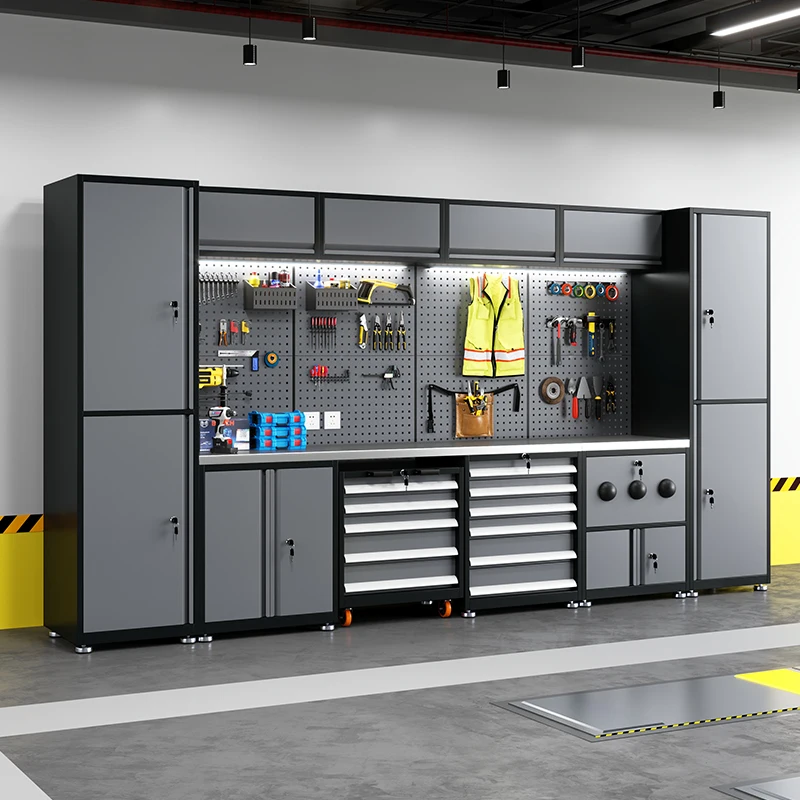 Automobile Repair Workstation Combination Tool Cabinet Mobile Tool Cart 300kg Load Capacity  Maintenance Storage 7 Drawers