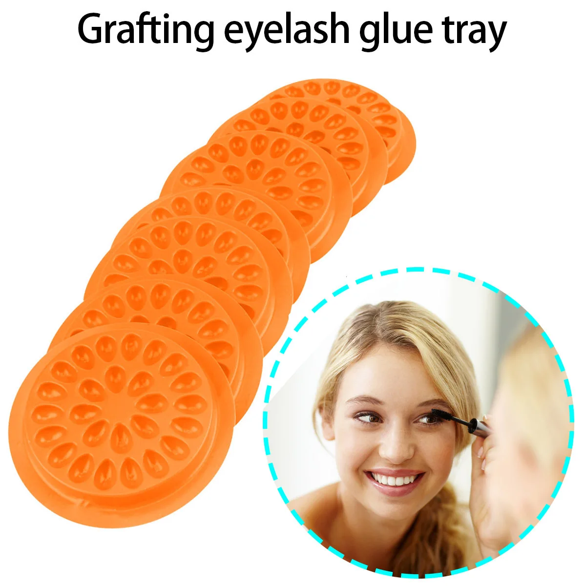 100 قطعة قابلة لإعادة الاستخدام حامل الرموش الصناعية مقاوم للماء بولي كلوريد الفينيل الغراء صينية خفيفة الوزن تطعيم أداة ل تمديد منصات كاذبة رمش صينية