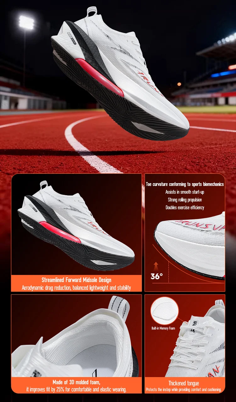 IRUNSVAN Carbonplatten-Laufschuhe mit stabiler Dämpfung eignen sich für Trainingstests und Marathon-Sportschuhe, Unisex 125 – Detail 19