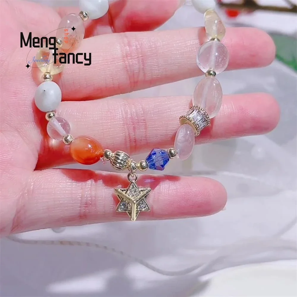 

Hand removable star Star simple Korean version natural stone with shape bracelet design sense micro star bracelet