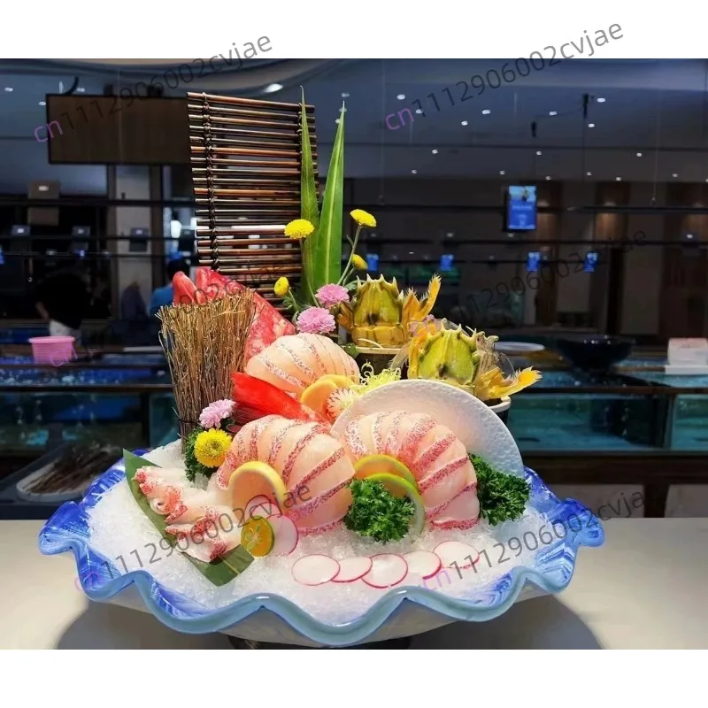 Conch Seafood Sashimi Plate Salmon Plate Dry Ice Plate Japanese Style Dishes Tableware
