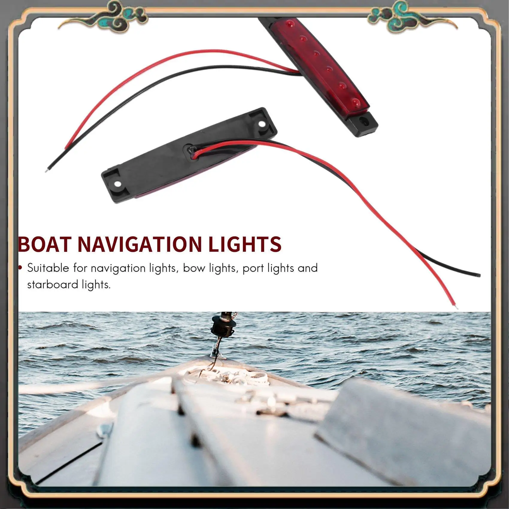 

M45K-4Pcs Красный Зеленый Лодочный Навигационный Светодиодный Фонарь Кормовые Фонари Ловни Стартовый Свет 12 В