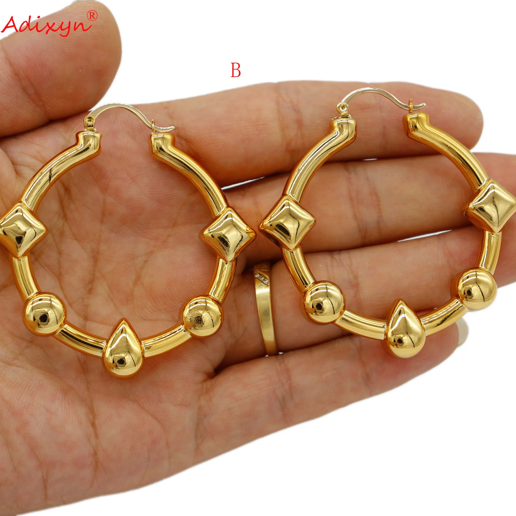 Adixyn (2 desigh)Hoop Earrings African For Women Girls Earrings Jewelry Unique Dubai Drop Earrings For Women Party Gifts N080712