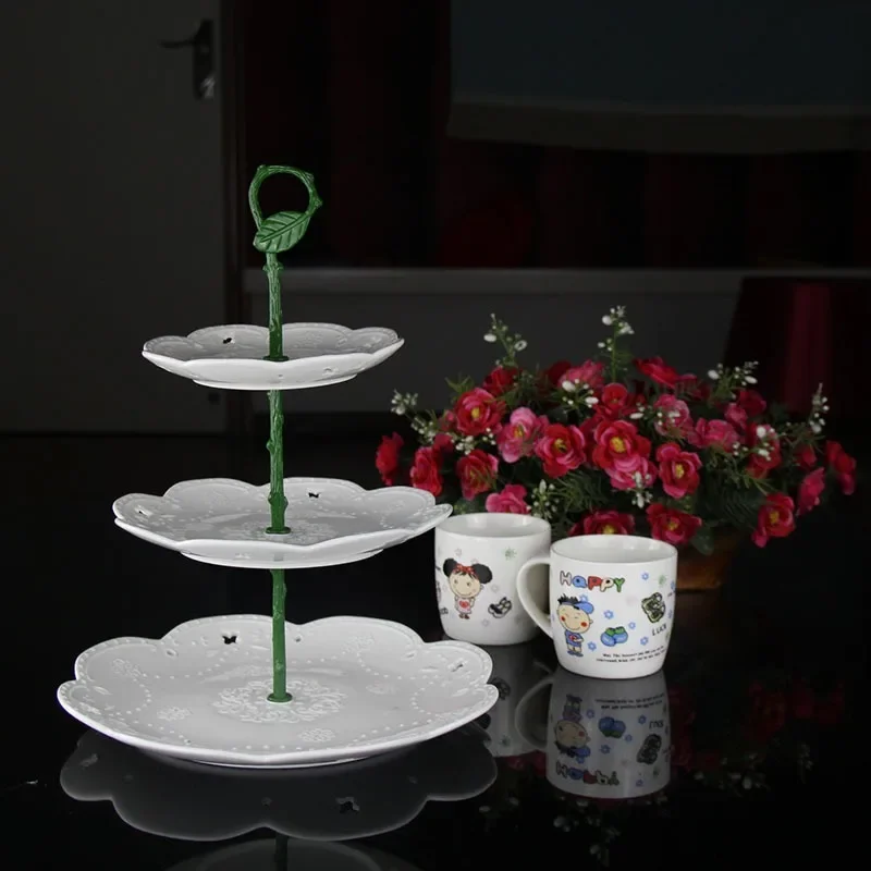 

Cake Tray Rack Zinc Alloy Leaf Handle Dim Sum Fruit Tray Bracket Metal String Tray Rack Household Tools Kitchen Baking Supplies