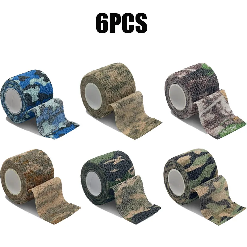 1/6/10 stücke 5*450 cm Camouflage Elastische Bandage Jagd Disguise Hansaplast Wrap Band Selbstklebende Sport Schutz arm Verband
