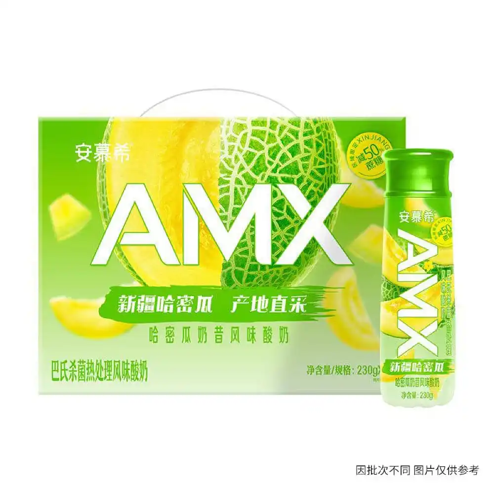 AMX Sabor Iogurte, Xinjiang Hami Melon, 230g x 10 Garrafas por Caixa