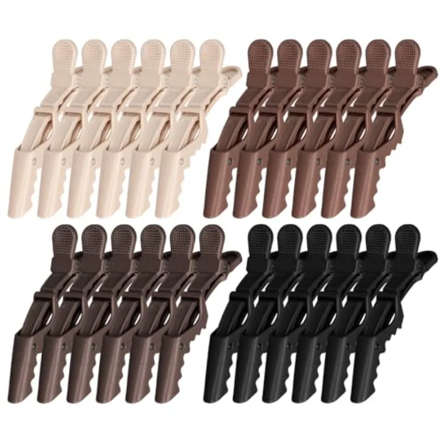 24 Pack Alligator Hair Clips for Styling Sectioning Large Salon Pro Hair Clips for Barber Clips for Hair Coloring, Cutting, Sec