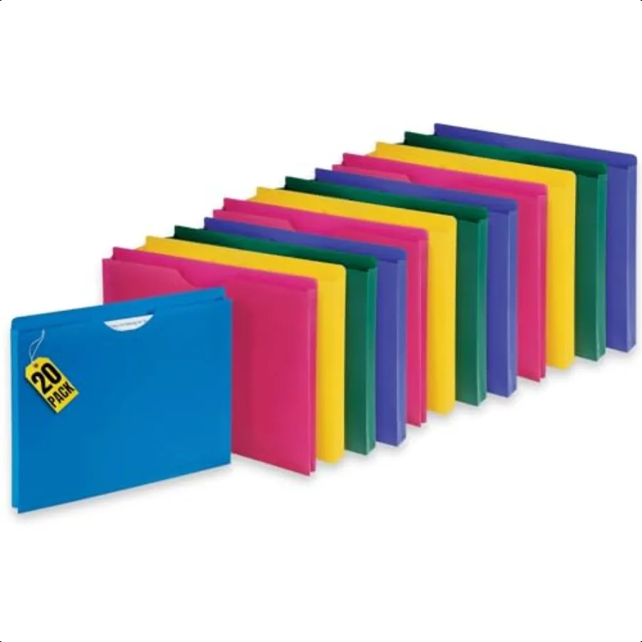 

Poly File Jacket File Folder Letter 1 Expanding File Jacket 20Pack Assorted