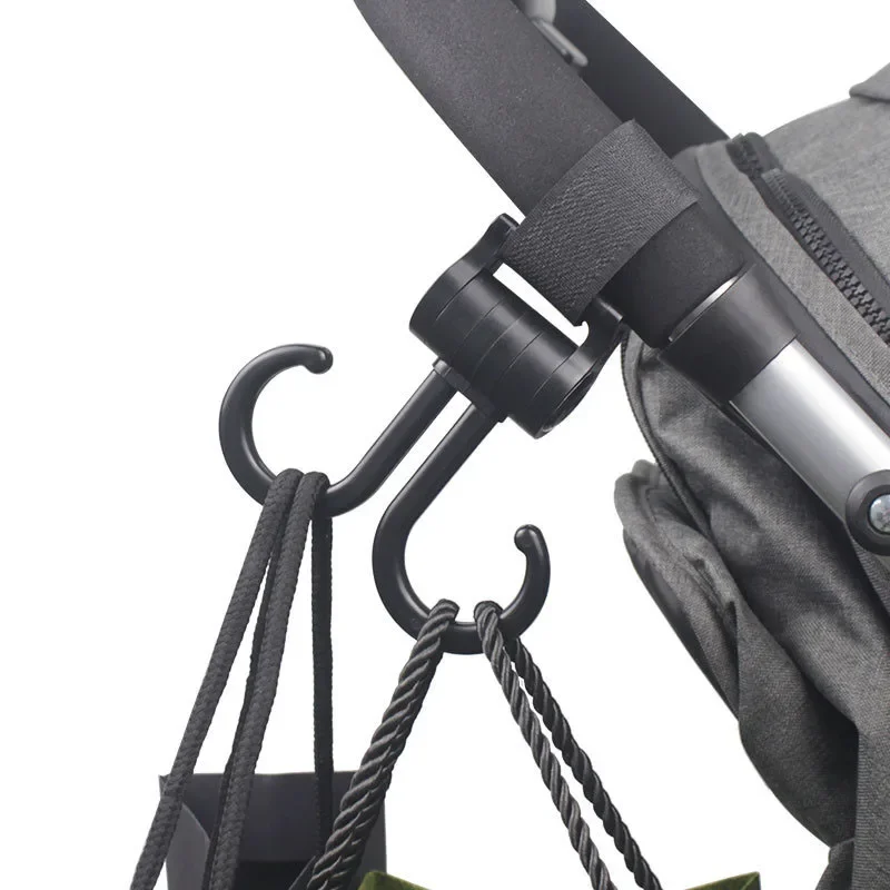 Baby Stroller Hook Double Hook Pram 360 Degree Rotatable Cart Hooks Hanging Diaper Bag Baby Car Seat Hook Stroller Accessories