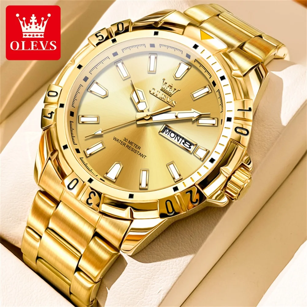 OLEVS Brand Bestselling Watch Green Submariner Quartz Watch Night Light Men's Watch 5560