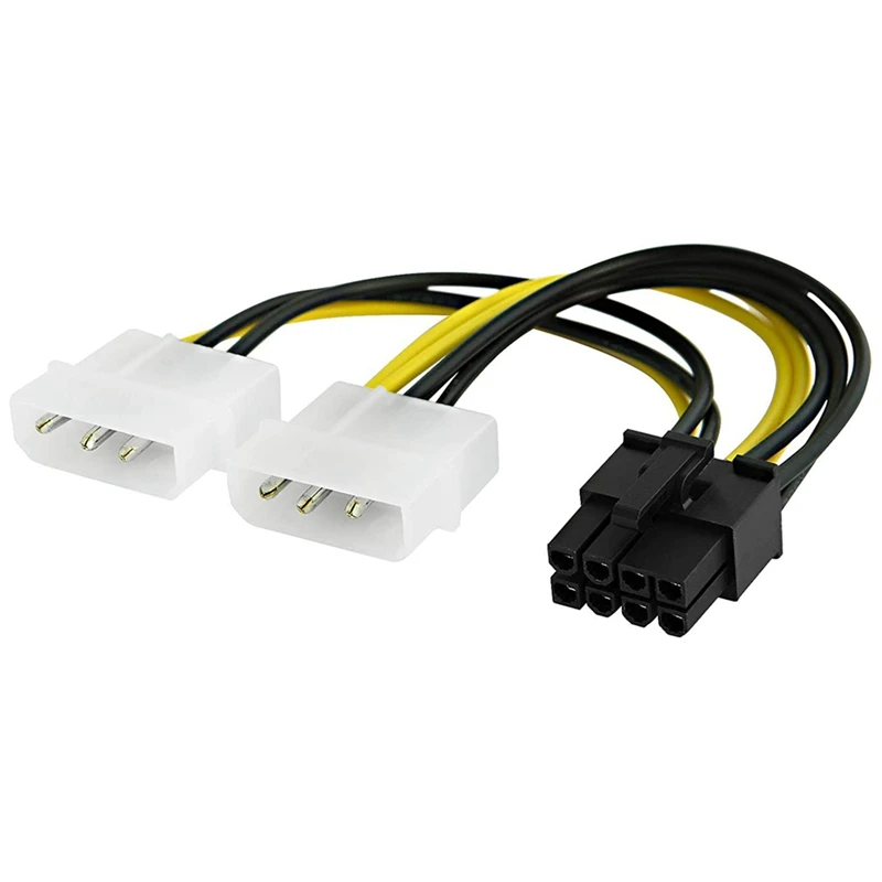 20Pcs 8Pin To Dual 4Pin Video Card Power Cord 180W Y Shape 8 Pin PCI Express To Dual 4 Pin Molex Graphics Power Cable