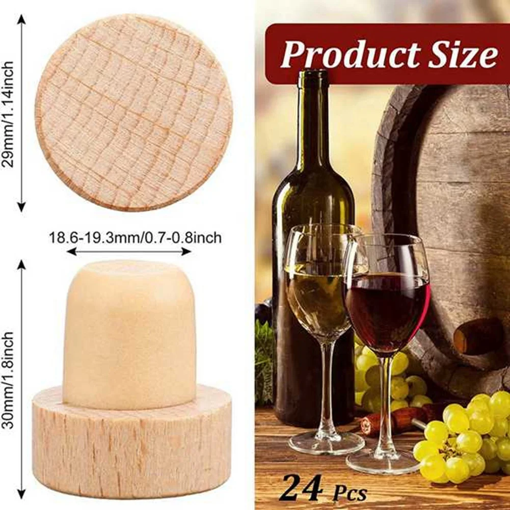 Tapones de corcho en forma de T para botella de vino, tapón reutilizable de madera y Goma, 50 unidades