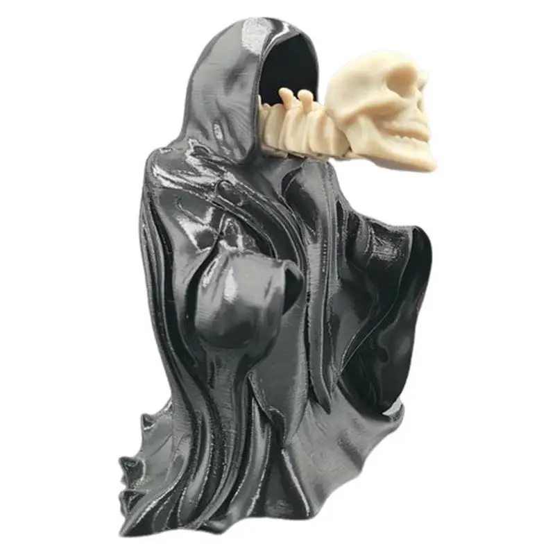 Reaper Figurine Articulated Death Robe Sculpture Decorative Figurine Scary Art Decor Halloween Decorations