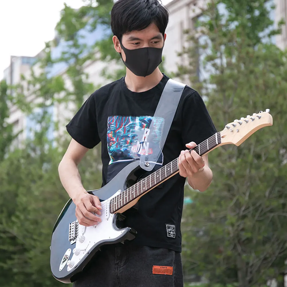 

1pc Guitar Strap Transparent White PC Film Vintage Western Durable Comfortable Adjustable Premium Musical Instrument Parts