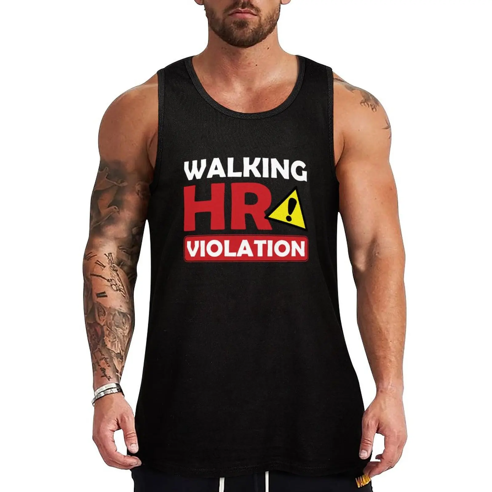 

Walking HR Violation HR Human Resources Nightmare Tank Top Basic Athletic Tank Top Cotton Casual Everyday Shirt