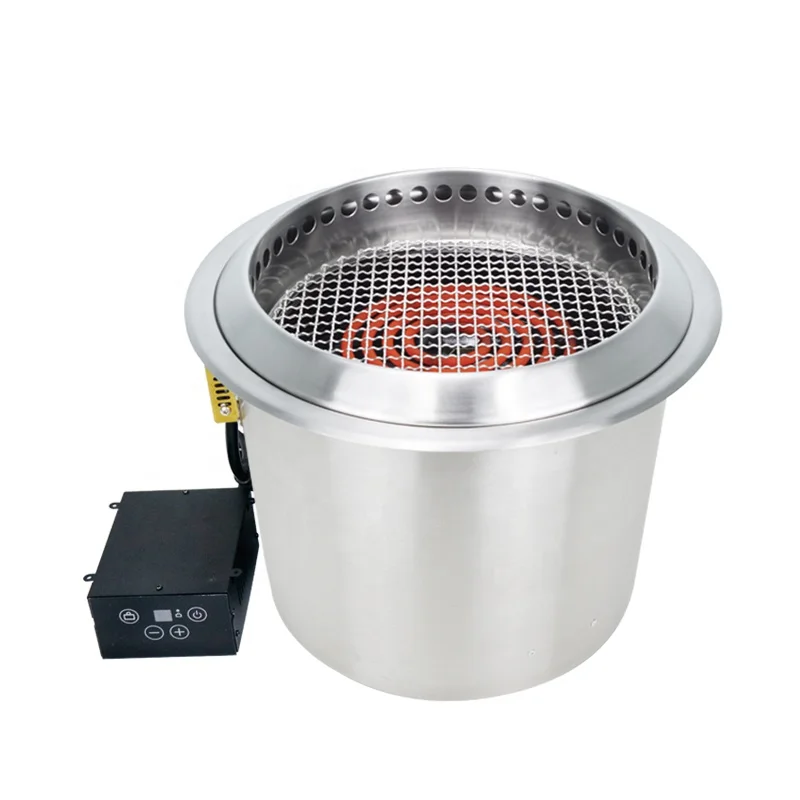 Commercial 400 Black Gold Steel Pipe Barbecue Oven | Lower Smoke Exhaust Electric Oven | Circular Barbecue Oven