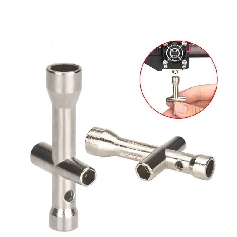 3D Printer Nozzle Tool 4in1 M2 M2.5 M3 M4 Screw Nut Hexagonal Cross Wrench For E3D V6 MK8 Nozzles Mini Spanner RC car