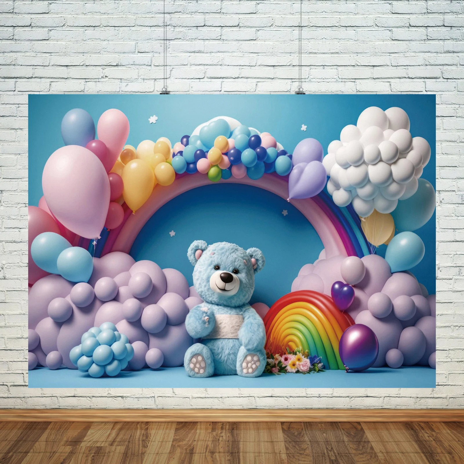 Balloon Party Background Boy Girl First Birthday Party Banner Baby Bathing Photo Photography Background Photo Studio Props