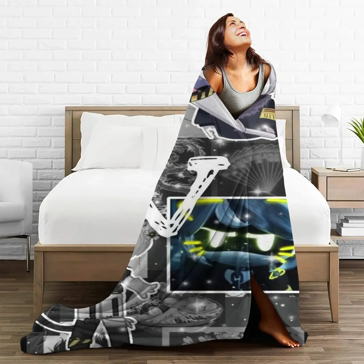 

Drones Anime Plaid Baby Blanket Sofa Murder Cover Fleece Horror Cartoon Breathable Warm Throw for Bedding Bedroom Bedspread