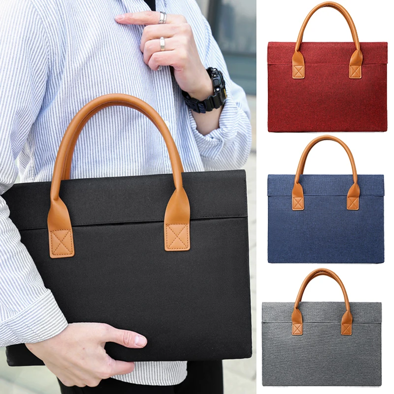 Oxford Fabric Briefcase Handbag Shoulder Bag Protective Case for Tablets PC Laptop Books A4 Papers