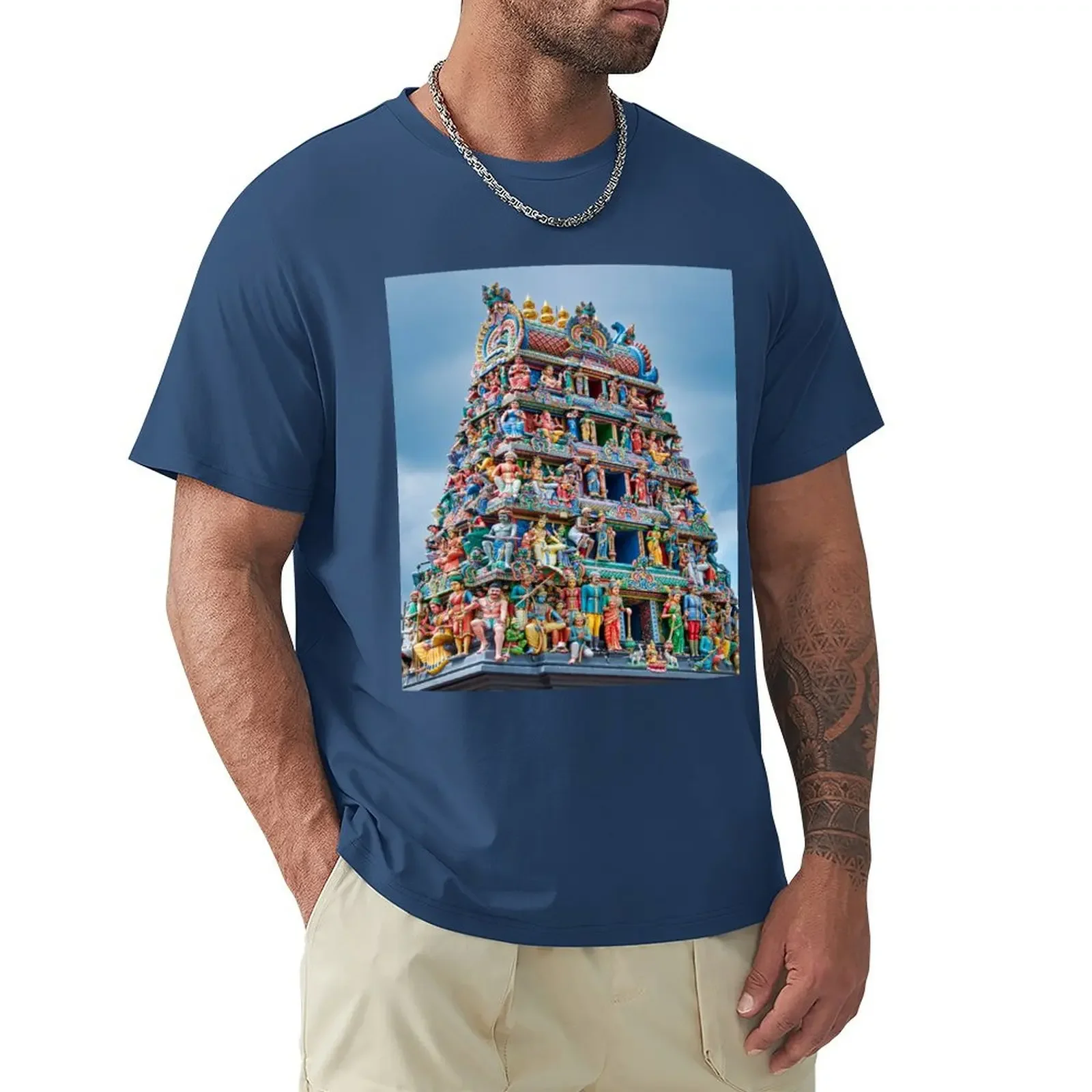 Sri Mariamman Hindu Temple Singapore T-shirt summer clothes plus sizes t shirt for men