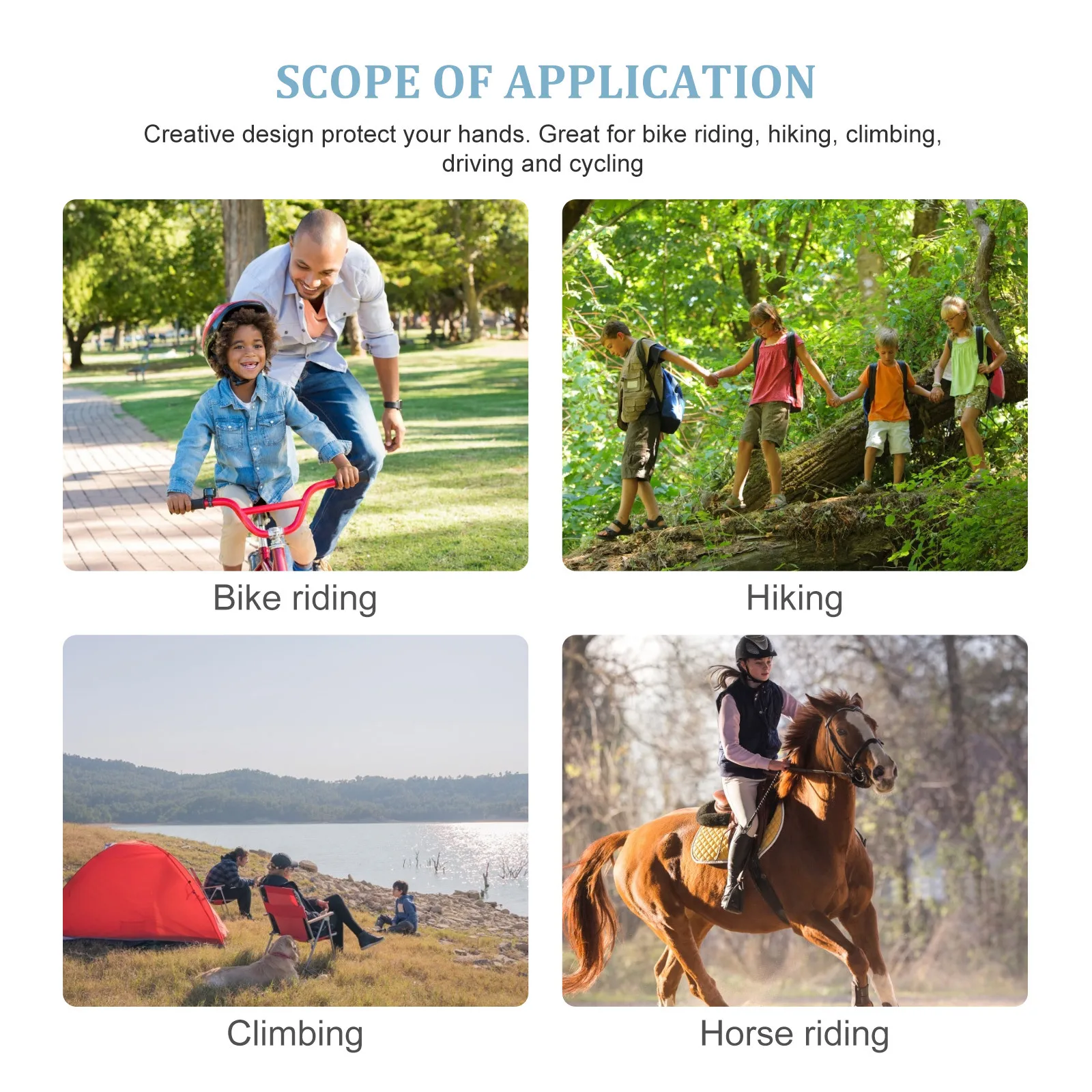 1Pair Half Finger Gloves Waterproof Sweat Absorbent Bike Riding Gloves for Cycling Hiking Sports Lightweight Grip