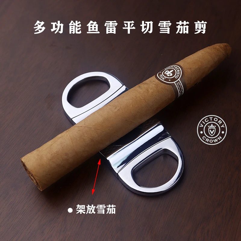 Portable Cigar Cutter Cigar Knife Multi-functional Pointed Torpedo Special Hole Sharp Stainless Steel Cigars Woman Free Shipping