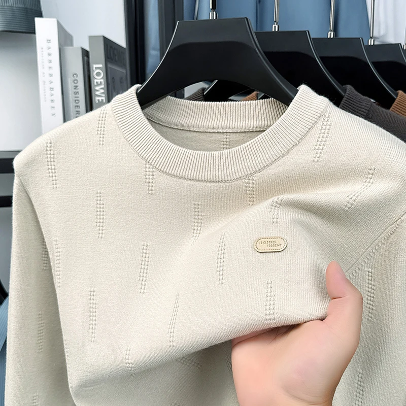 Men's New High quality Long sleeve Sweater Autumn Round neck Anti-pilling Base layer Knitwear Brand Casual Fashionable Men wear