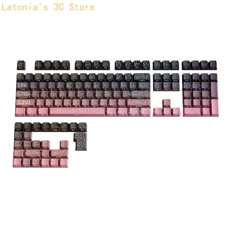 OEM PBT Keycaps Contouring Lines Side Printing Keycap For Mechanical Keyboards X3UB