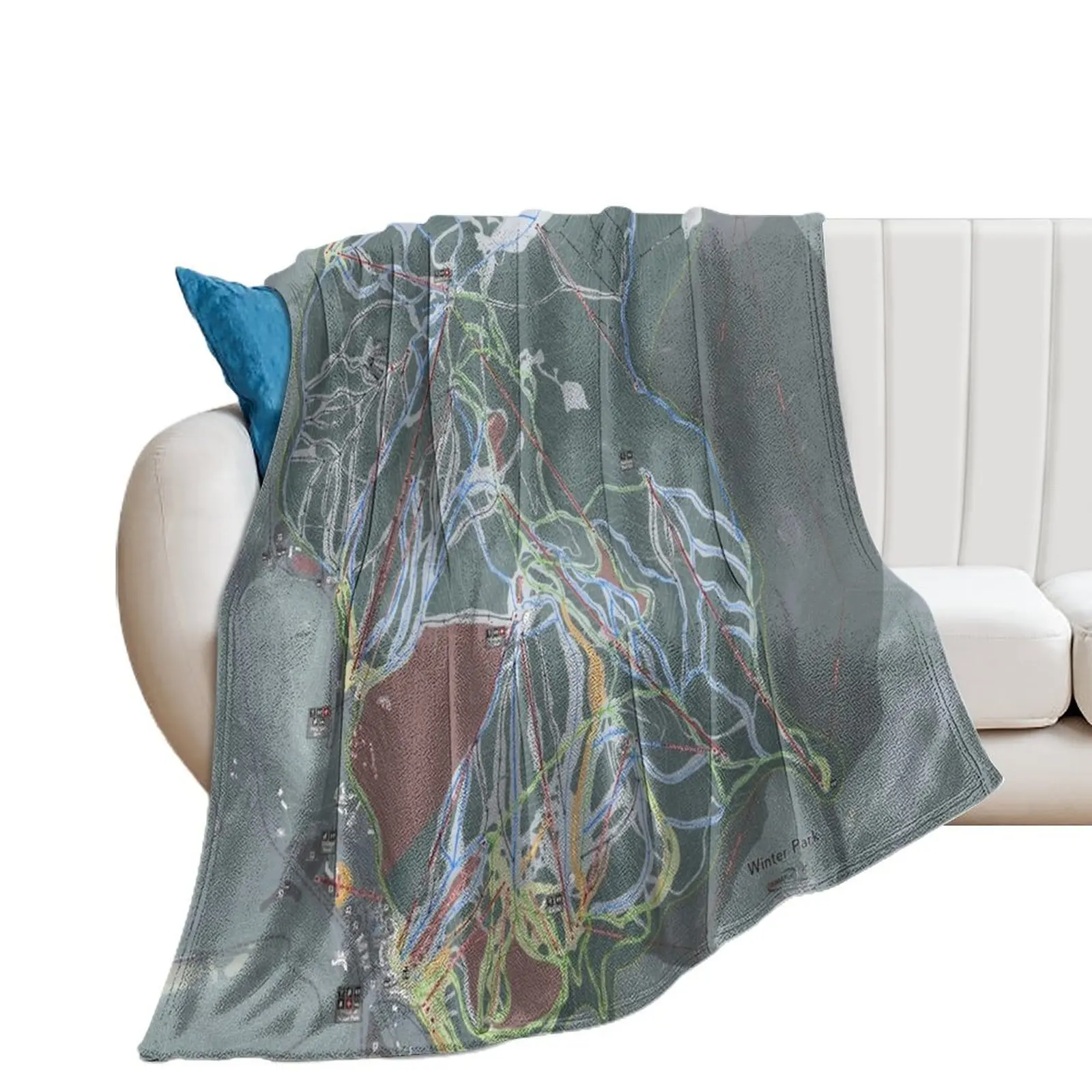 

Winter Park Resort Trail Map Throw Blanket Blankets For Sofas Luxury Blankets