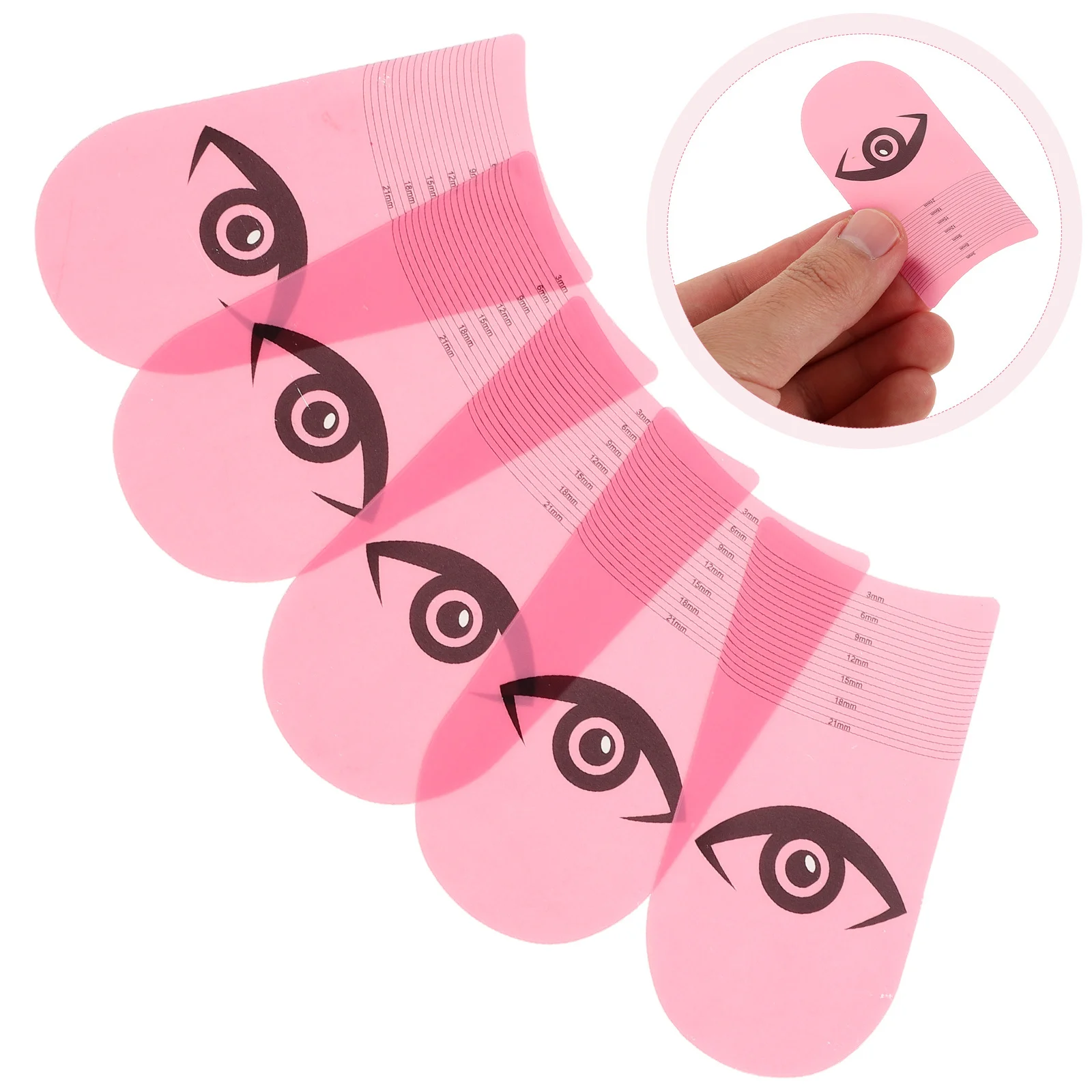 

5Pcs Eyelash Measuring Rulers Lash Length Measuring Tools Plastic Stencil for Accurate Lash Extension Placement Curling Degree