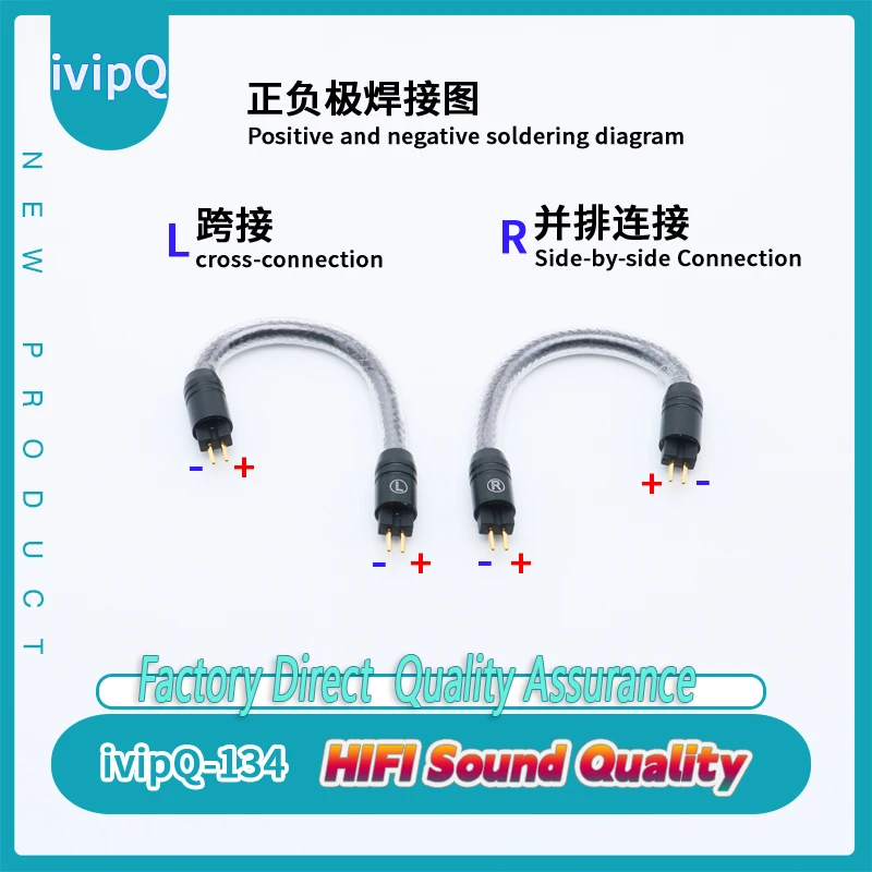 IvipQ 하이파이 이어폰 2 핀-MMCX IE90 커넥터, TRN VX BA8 v90 V80 v90s MT1 TA1 VX PRO TRN BT20XS BT30 BT20S PRO 케이블용