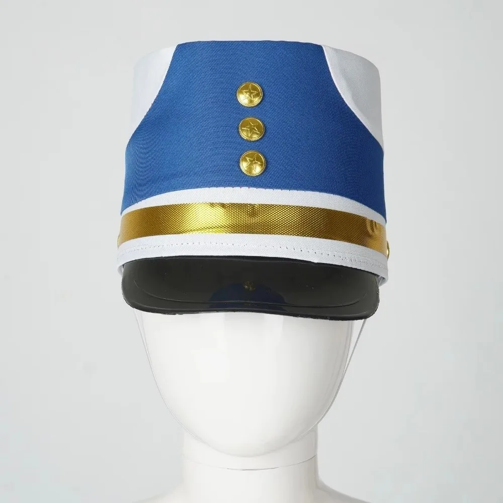 Stylish Drummer Hat Striped Marching Band Drum Band Hat Guard Parade Cap Party Carnival Cosplay