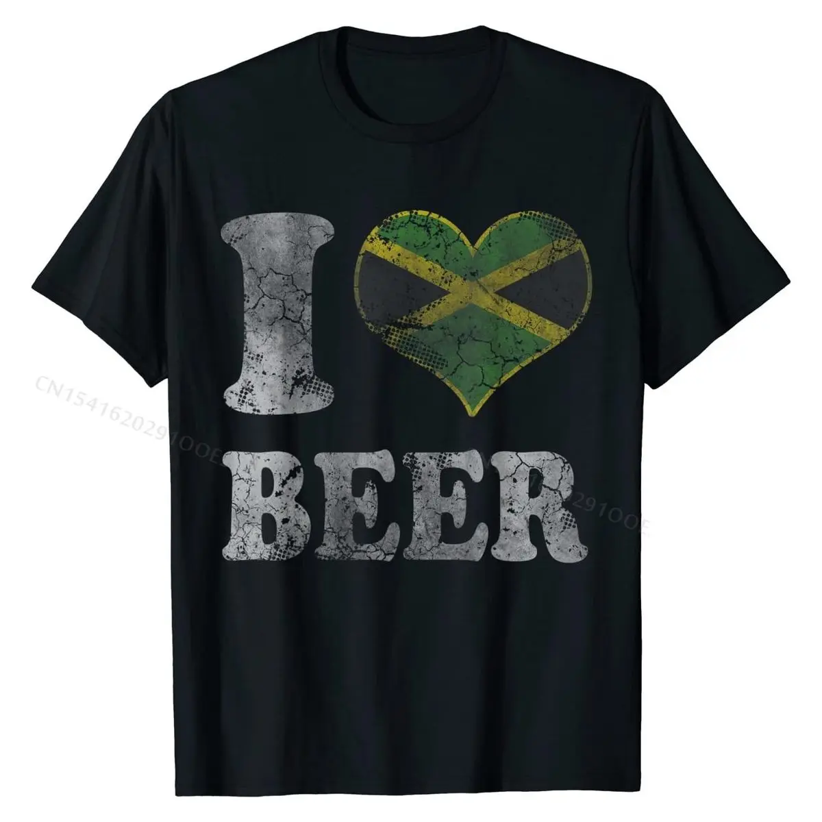 Jamaican Beer T-Shirt Jamaica Flag Shirt Men Women Men Funny Normal Tees Cotton Top T-shirts