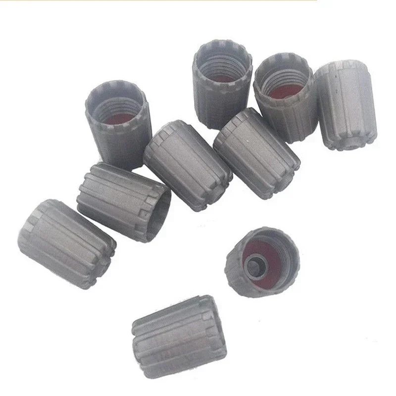 

10x Plastic Gray Tire Valve Stem Cap TPMS Tire Cap With Gasket Auto Car Bike Motorcycle Truck Wheel Tire Valve Stem Cap NEW NE