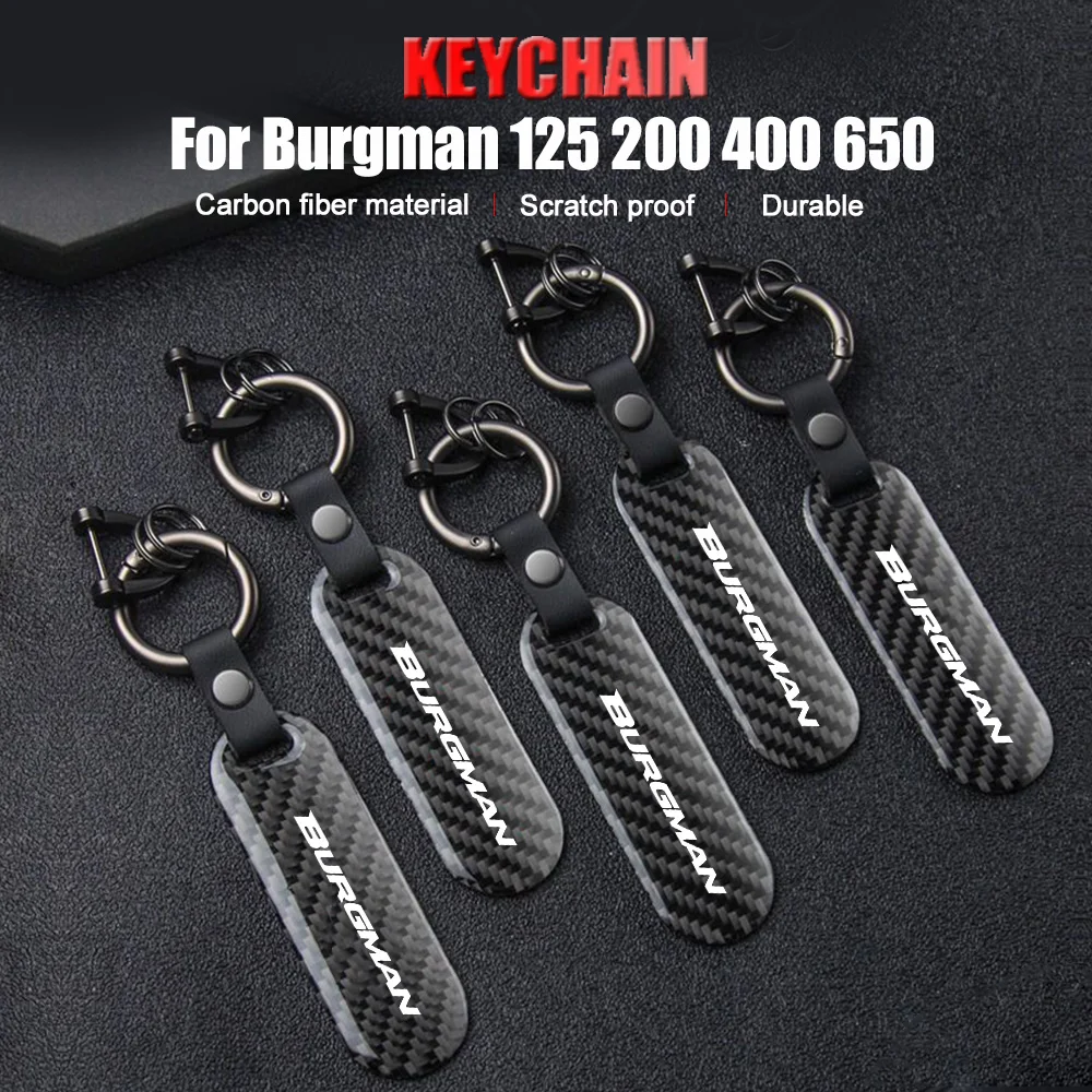 

Motorcycle Key Chain Waist Wallet Key Ring Carbon Fiber Keychain Keyring Pendant For Suzuki Burgman 125 200 400 650 Accessories