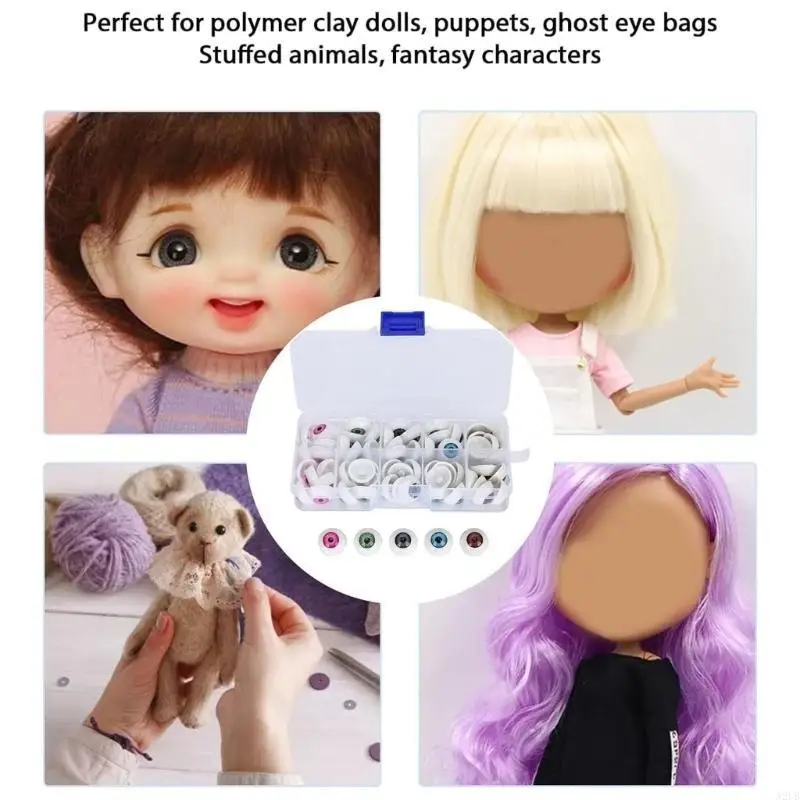 100 szt. 12mm oczy lalki z żywicy różne kolory zapasy rękodzieła lalka gałka oczna do dostosowywania modeli zabawkowych naprawa