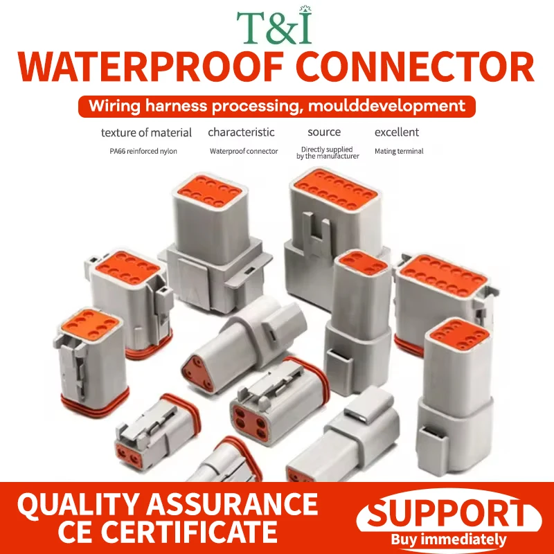 

1/5/10 Sets DT 2P/3P/4P/6P/8P 22-16AWG Waterproof Deutsch Connector deutch connectors Plug Kit DT06-2S DT04-2P DT04-3P