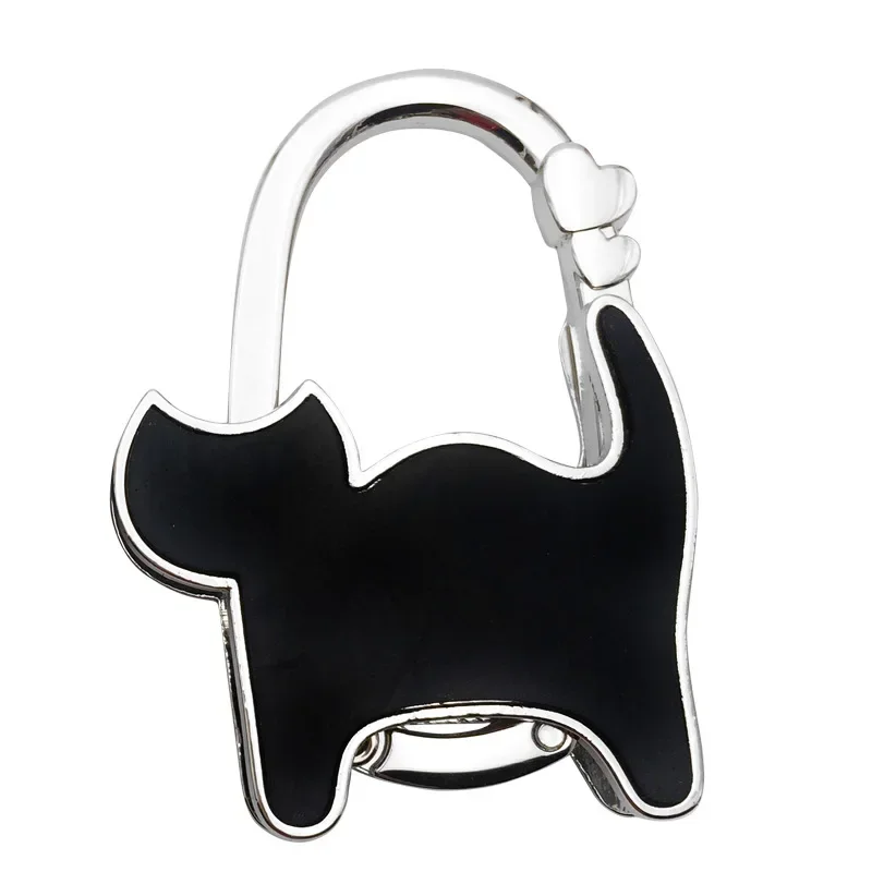 Foldable Table Hooks Two Hearts Cat Shape Handbag Decorating Hook Bag Purse Metal Hanger Folding Table Edge Hooks for Office