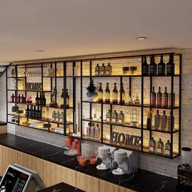 

Cellar Hanging Kitchen Wine Cabinets Display Corner Club Bottle Liquor Wine Racks Shelf Storage Armoire Vitre Display Cabinet