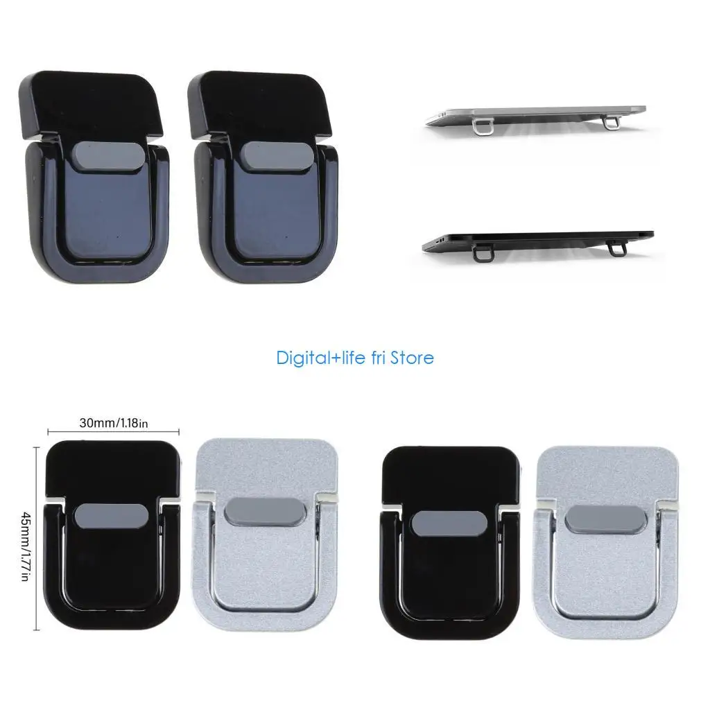 E06D 2Pcs Portable Keyboards Stand Self-Adhesive Laptops Stand Invisible for Desk