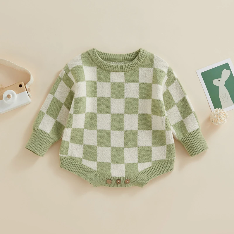Baby Boy Girl Chunky Sweater Oversized Knit Romper Sweatshirt Pullover Infant Warm Fall Winter Clothes